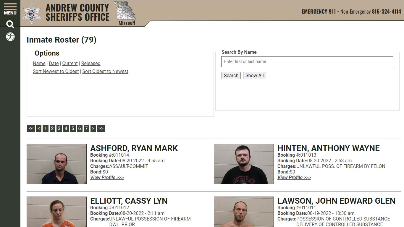 Inmate Roster - Andrew County Sheriff's Office