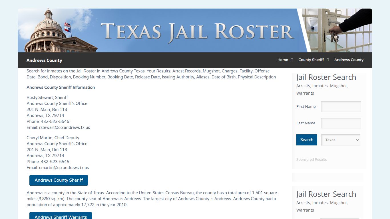 Andrews County | Jail Roster Search